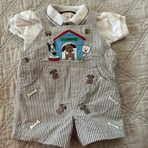 Charming Animal Embroidered Overalls